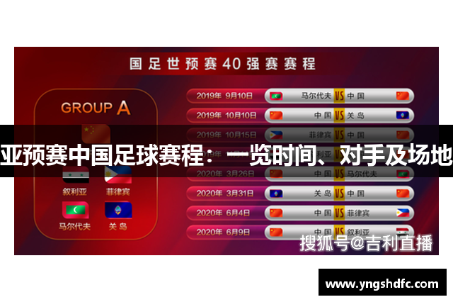 亚预赛中国足球赛程：一览时间、对手及场地